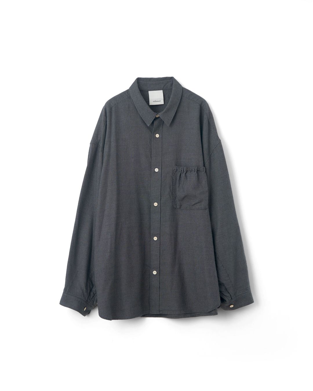 WRIST PATCH WIDE SHIRT "CHECK" / シャツ / CHARCOAL