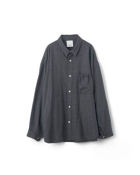 WRIST PATCH WIDE SHIRT "CHECK" / シャツ / CHARCOAL