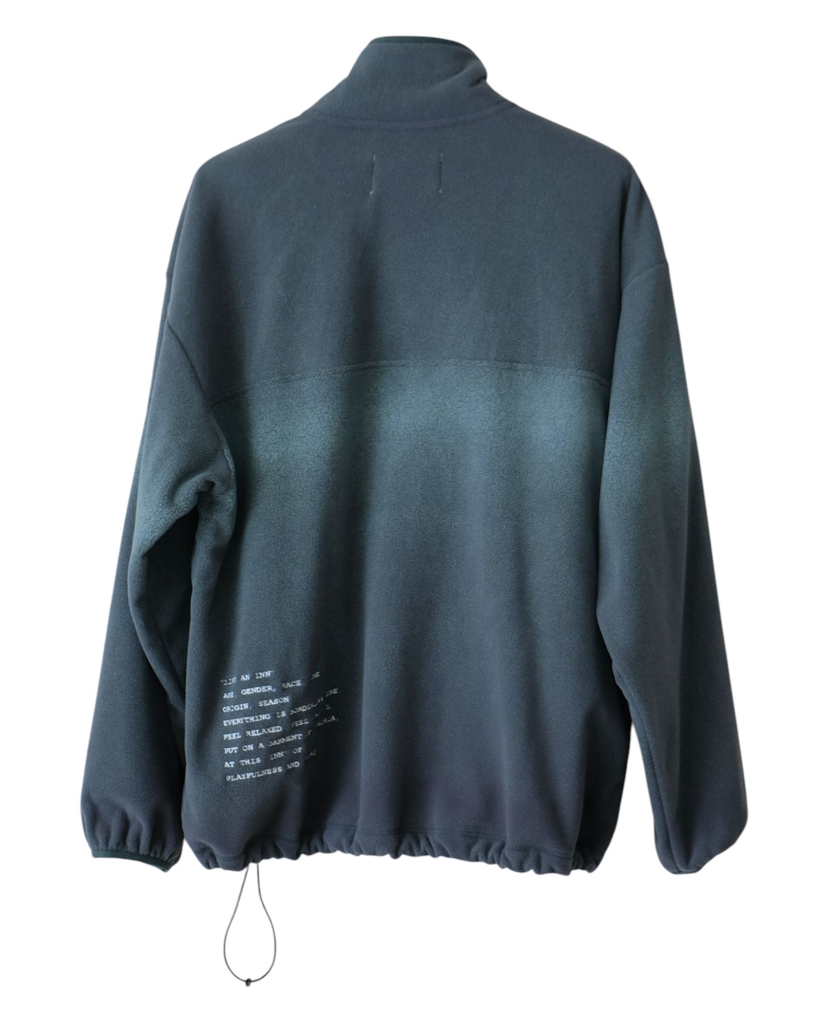 PIGMENT PRINT WASH POLARTEC PULLOVER （GREEN)