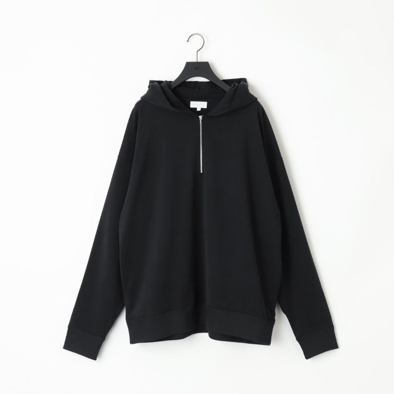 28G Cupro Half Zip Hoodie（BLACK）