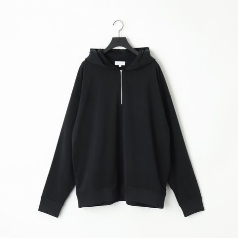 28G Cupro Half Zip Hoodie（BLACK）