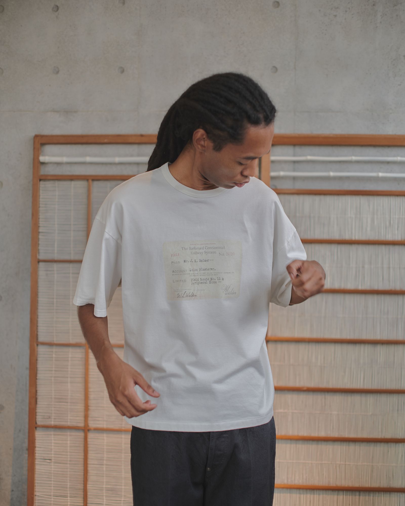 RAILWAY TICKET TEE（WHITE）