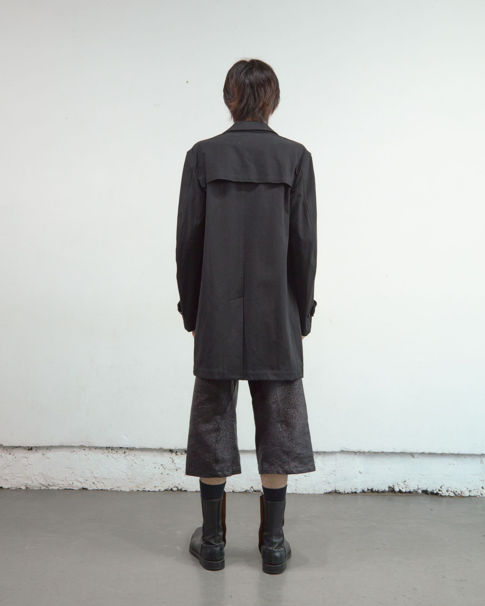 GLITTER TWILL 3D TWISTED JORTS（BLACK）