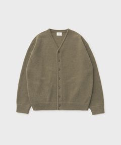 Moss Stitch V-Neck Cardigan（Olive）