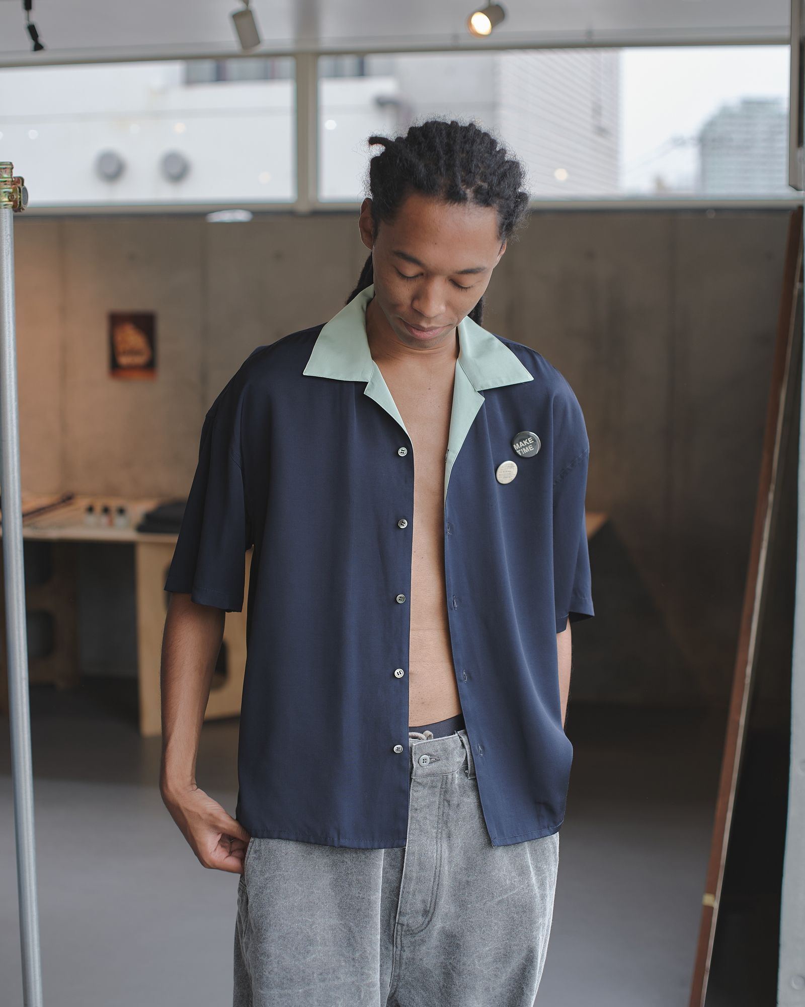 FRAMER S/S SHIRT（NAVY）