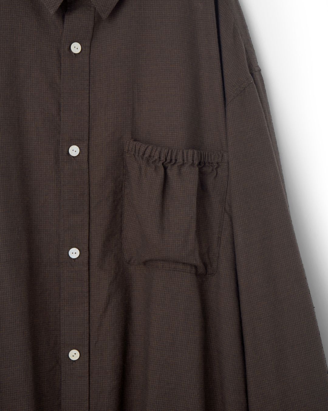WRIST PATCH WIDE SHIRT "CHECK" / シャツ / BROWN