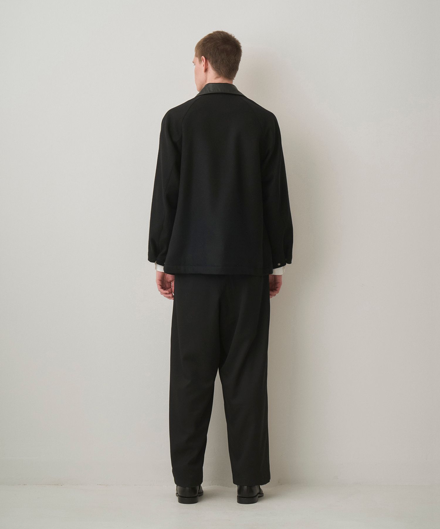 LEATHER COLLAR RIDING JACKET（BLACK）