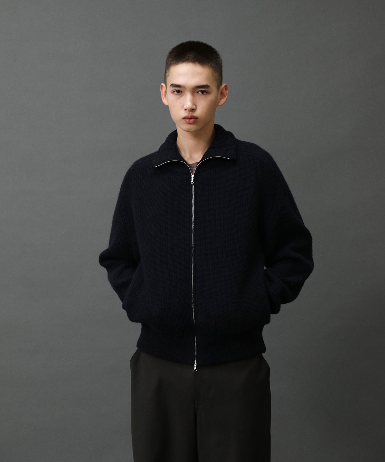Driving Knit Blouson（Dark Navy）