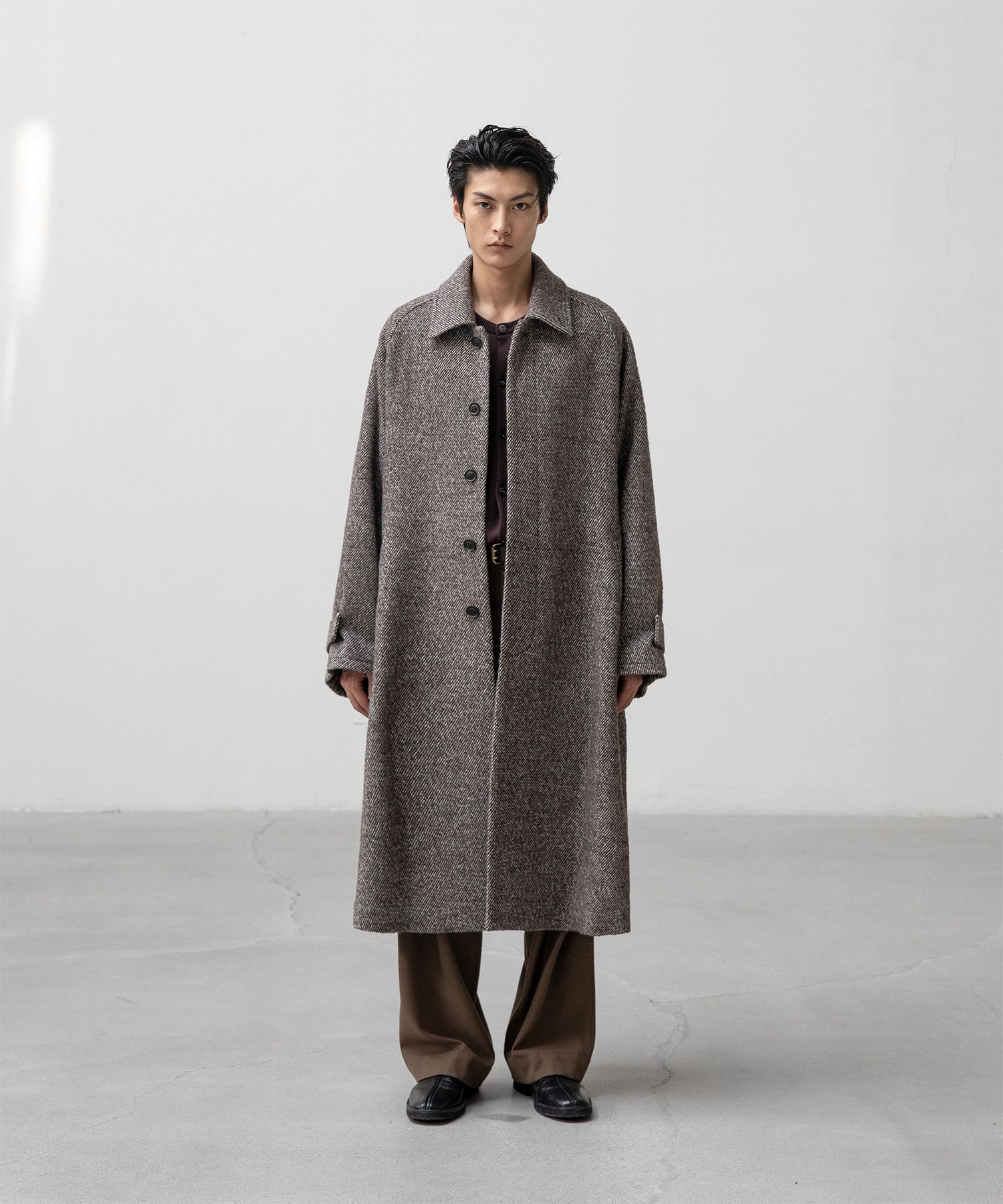Torre Italian Wool Belted Coat（Brown）