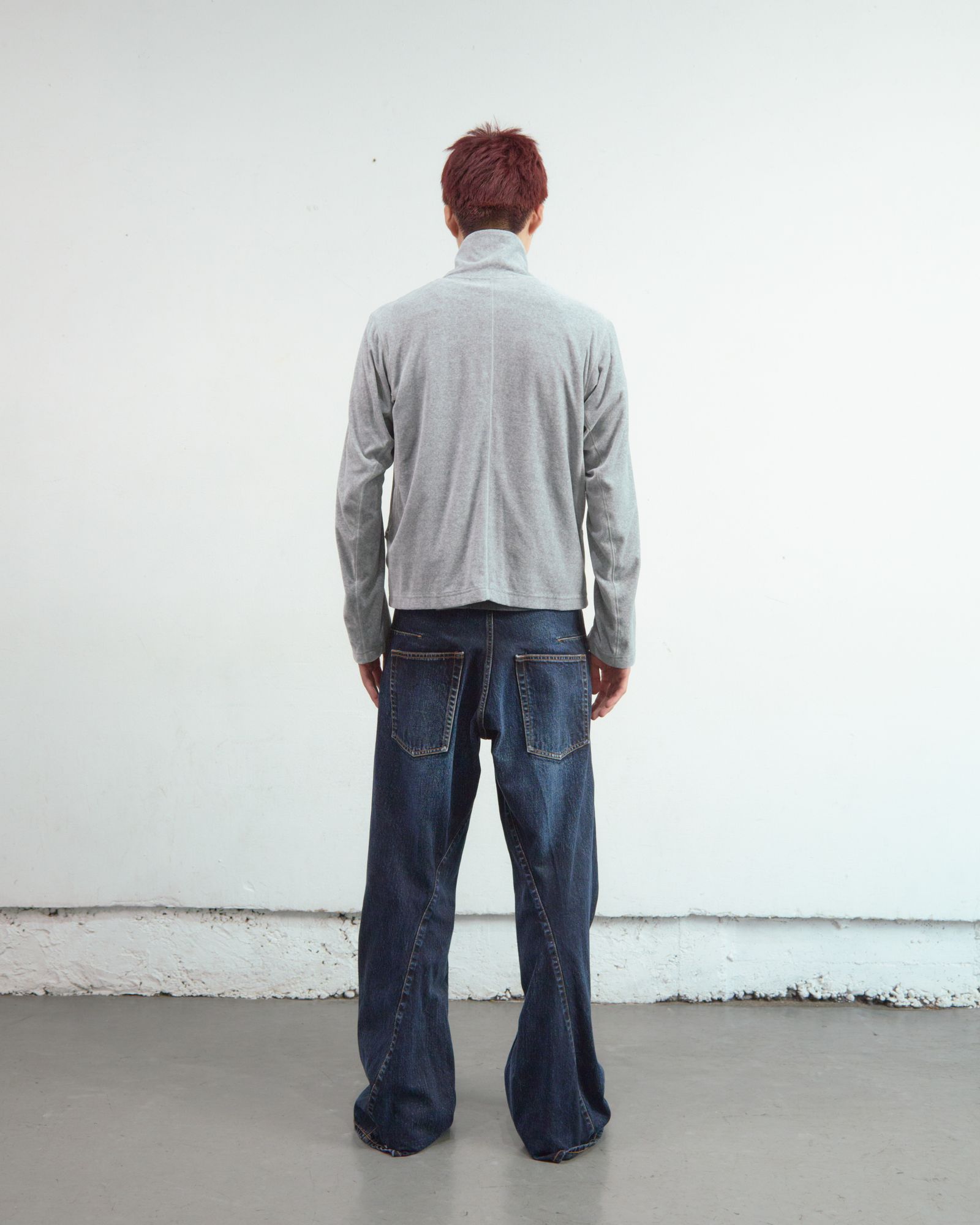 3D TWISTED WIDE LEG JEANS（DARK FADED INDIGO）