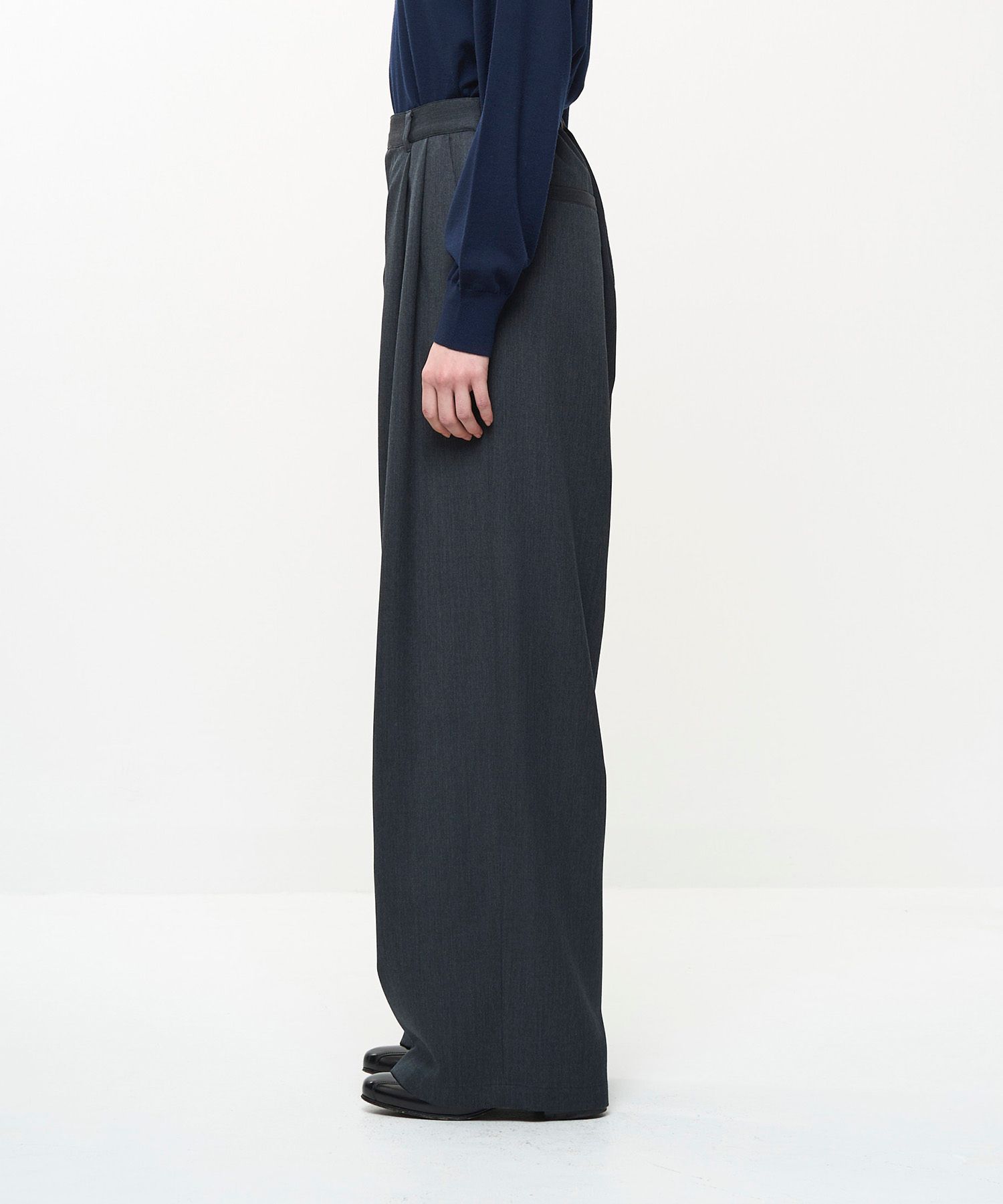 2TUCK WIDE EASY PANTS（GRAY）