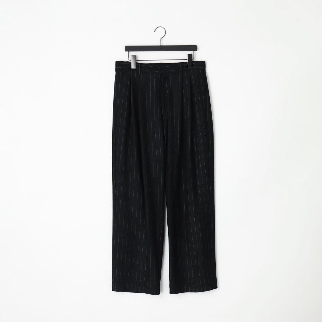 36G Wool Stripe Trouser（BLACK）