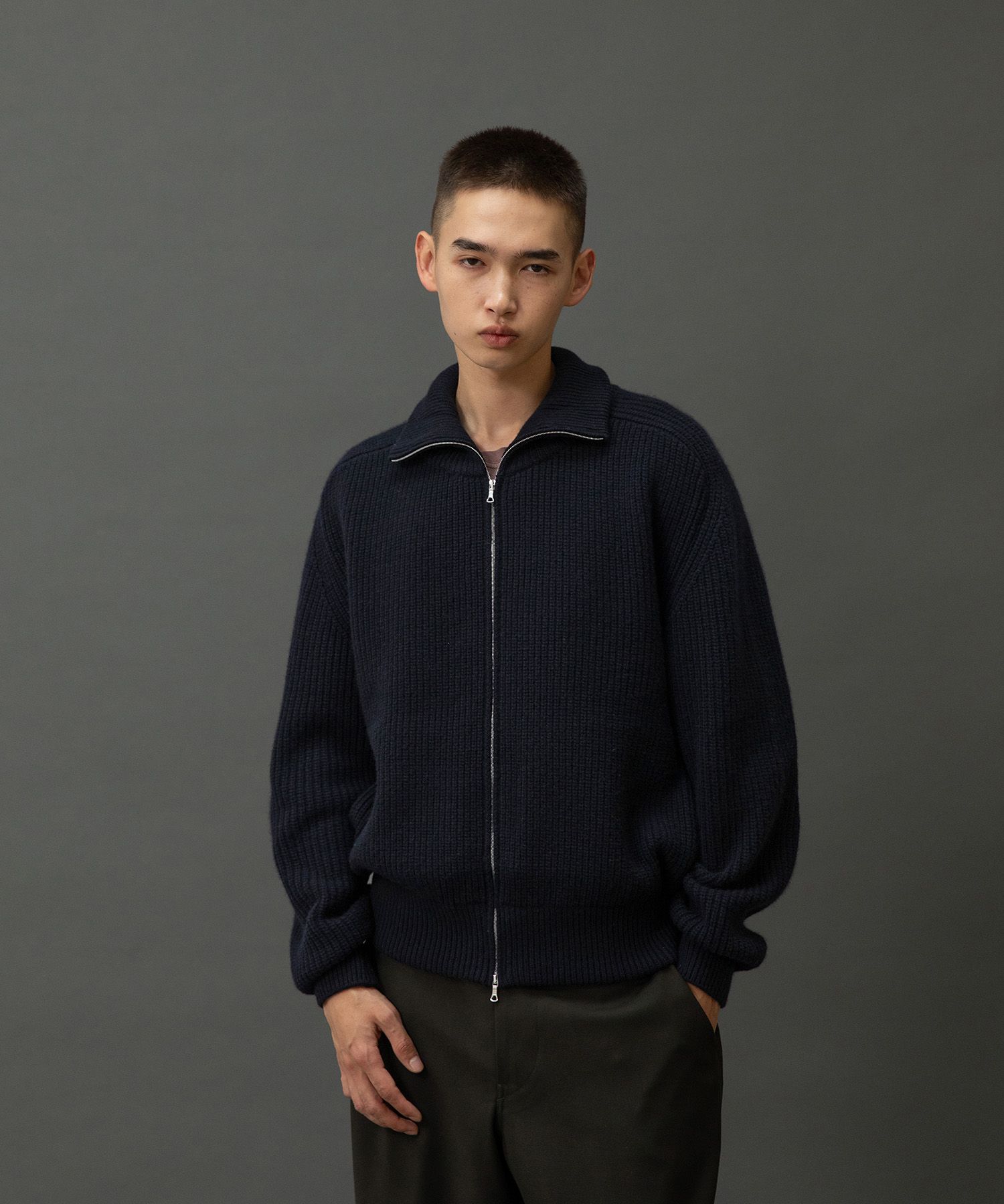Driving Knit Blouson（Dark Navy）