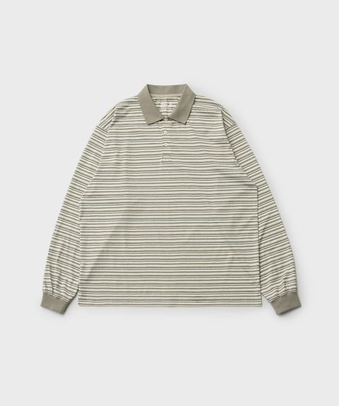Brief Stripe Rugby TEE(LIGHT KHAKI)