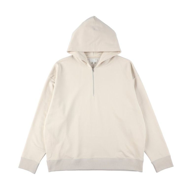 28G Cupro Half Zip Hoodie（WHITE）