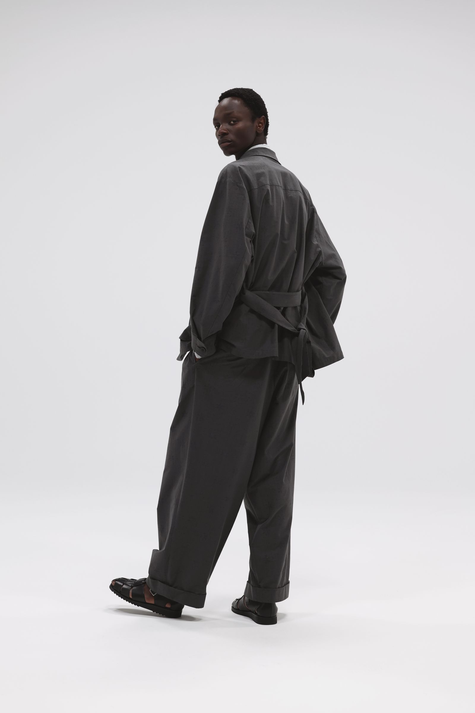 46G Opal Print Gurkha Pants（CHARCOAL PRINT）