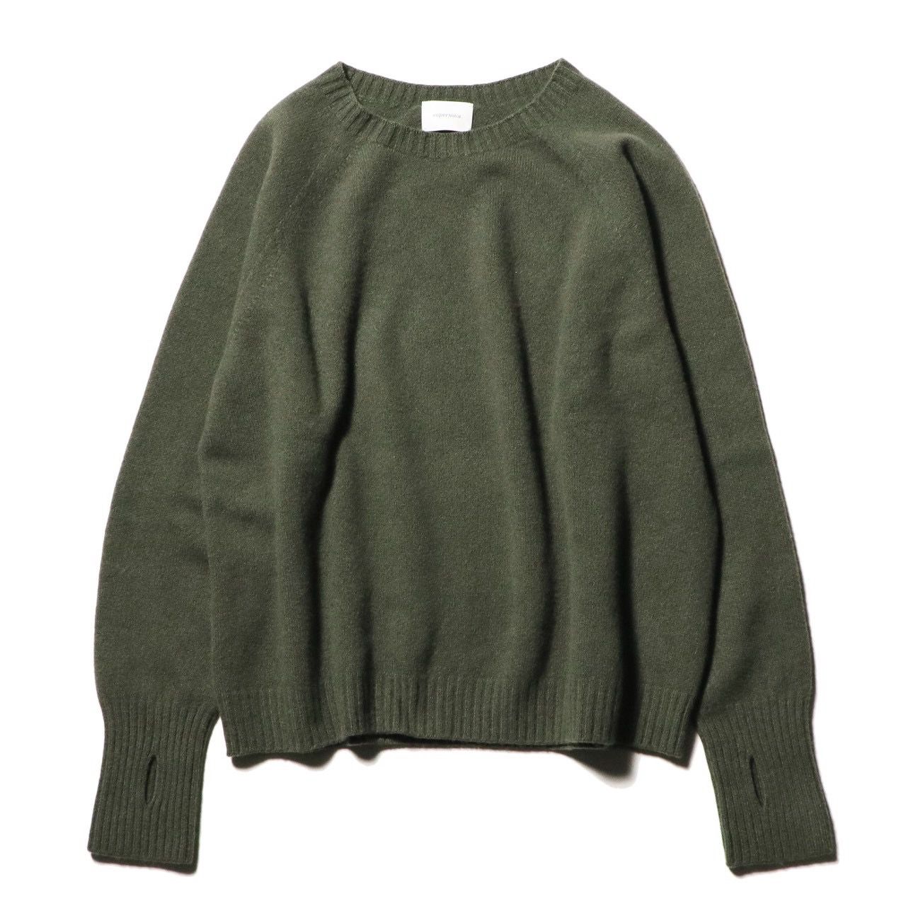 Whole Garment Crew - Wool / Cashmere / Silk（OLIVE）