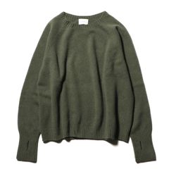 Whole Garment Crew - Wool / Cashmere / Silk（OLIVE）
