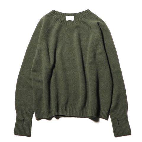 Whole Garment Crew - Wool / Cashmere / Silk（OLIVE）
