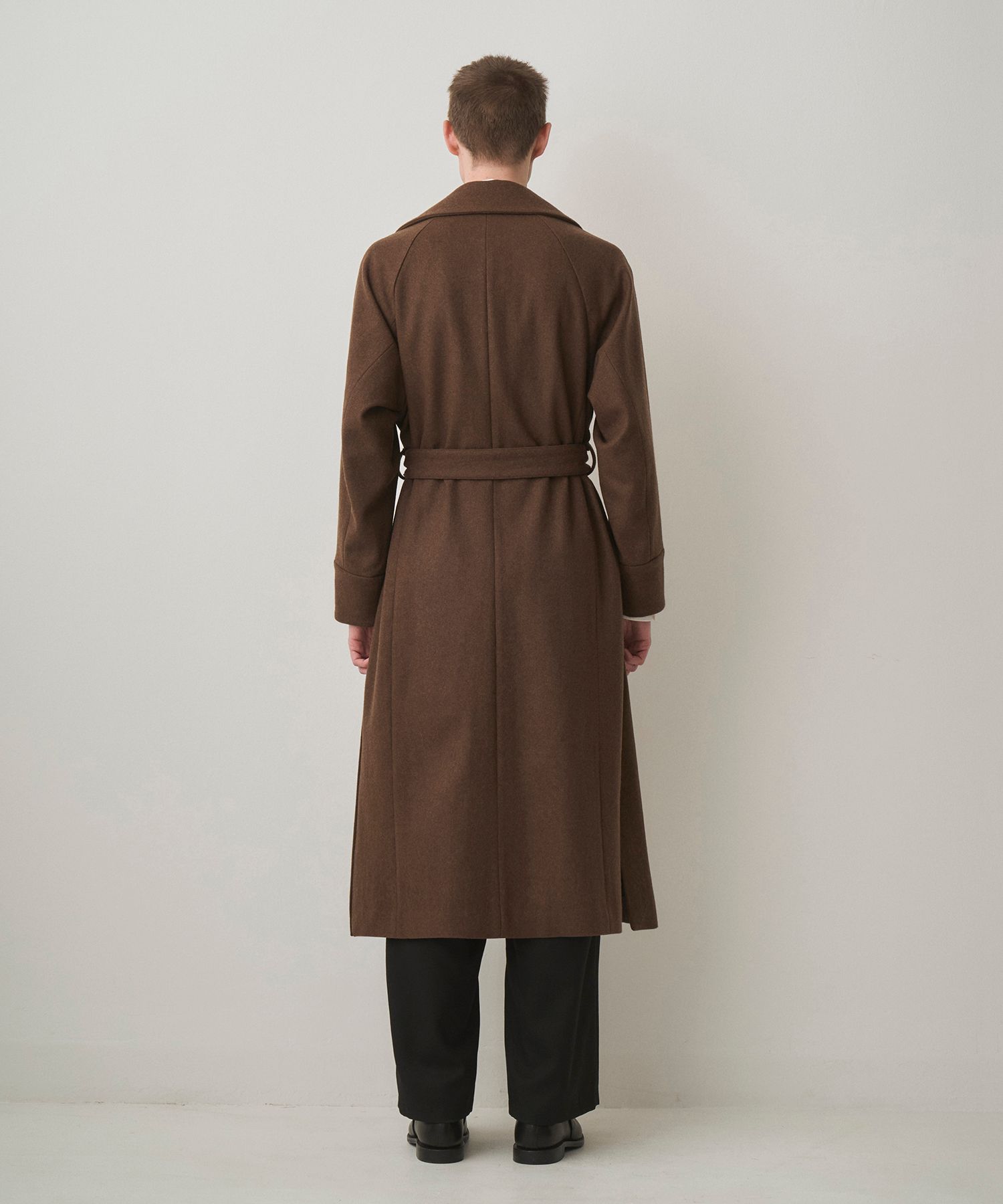 BELTED OVER COAT（BROWN）