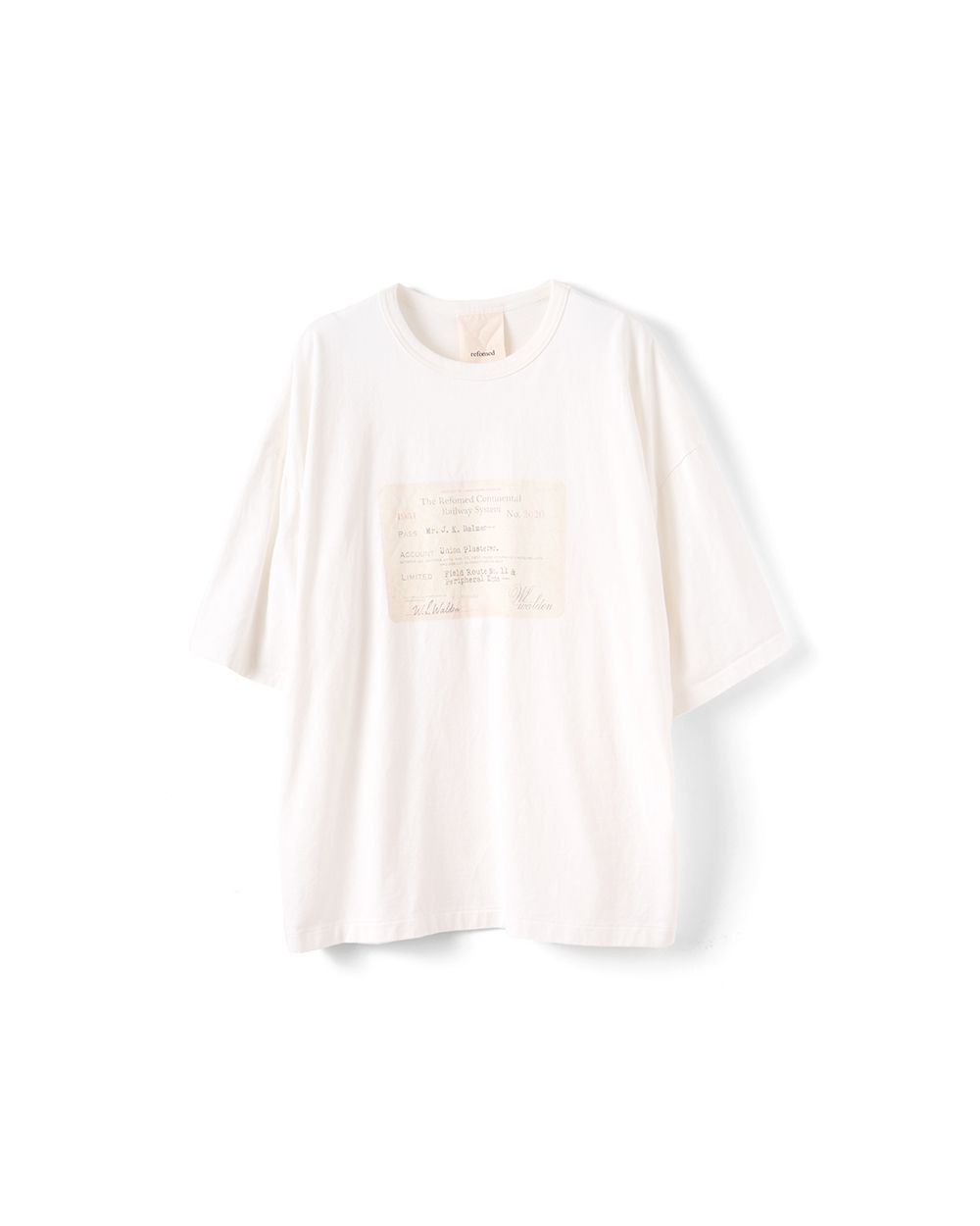 RAILWAY TICKET TEE（WHITE）