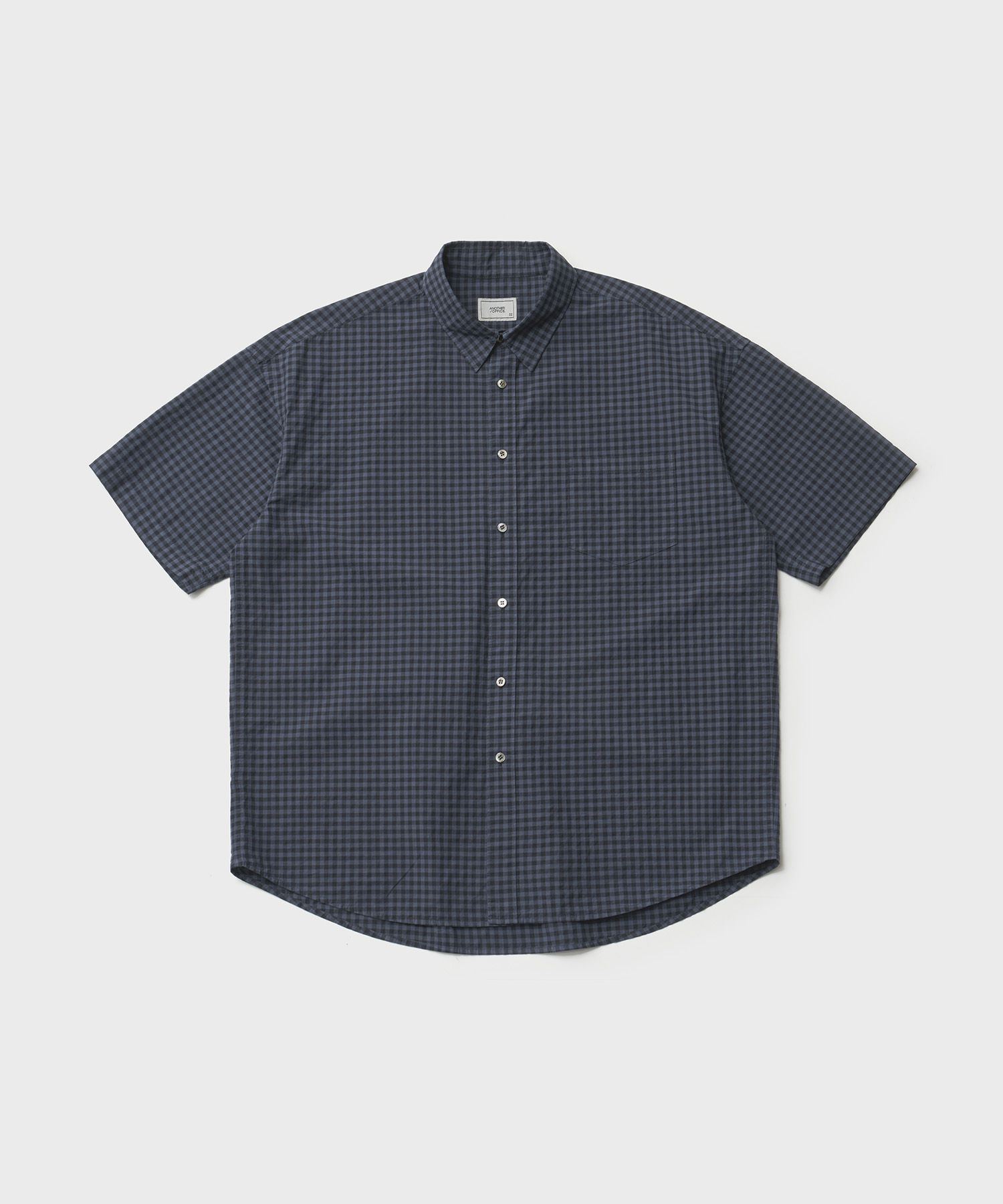 Huge Gingham Check Shirt（DUSTY INDIGO）