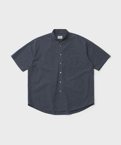 Huge Gingham Check Shirt（DUSTY INDIGO）