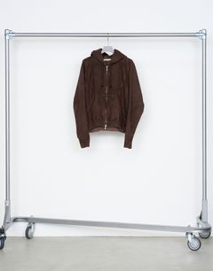 PANELED ZIP UP HOODIE（BROWN）