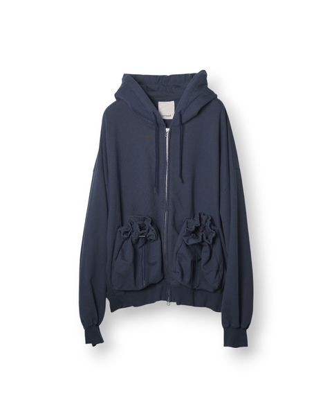 KINCHAKU" ZIPUP HOODIE（NAVY）
