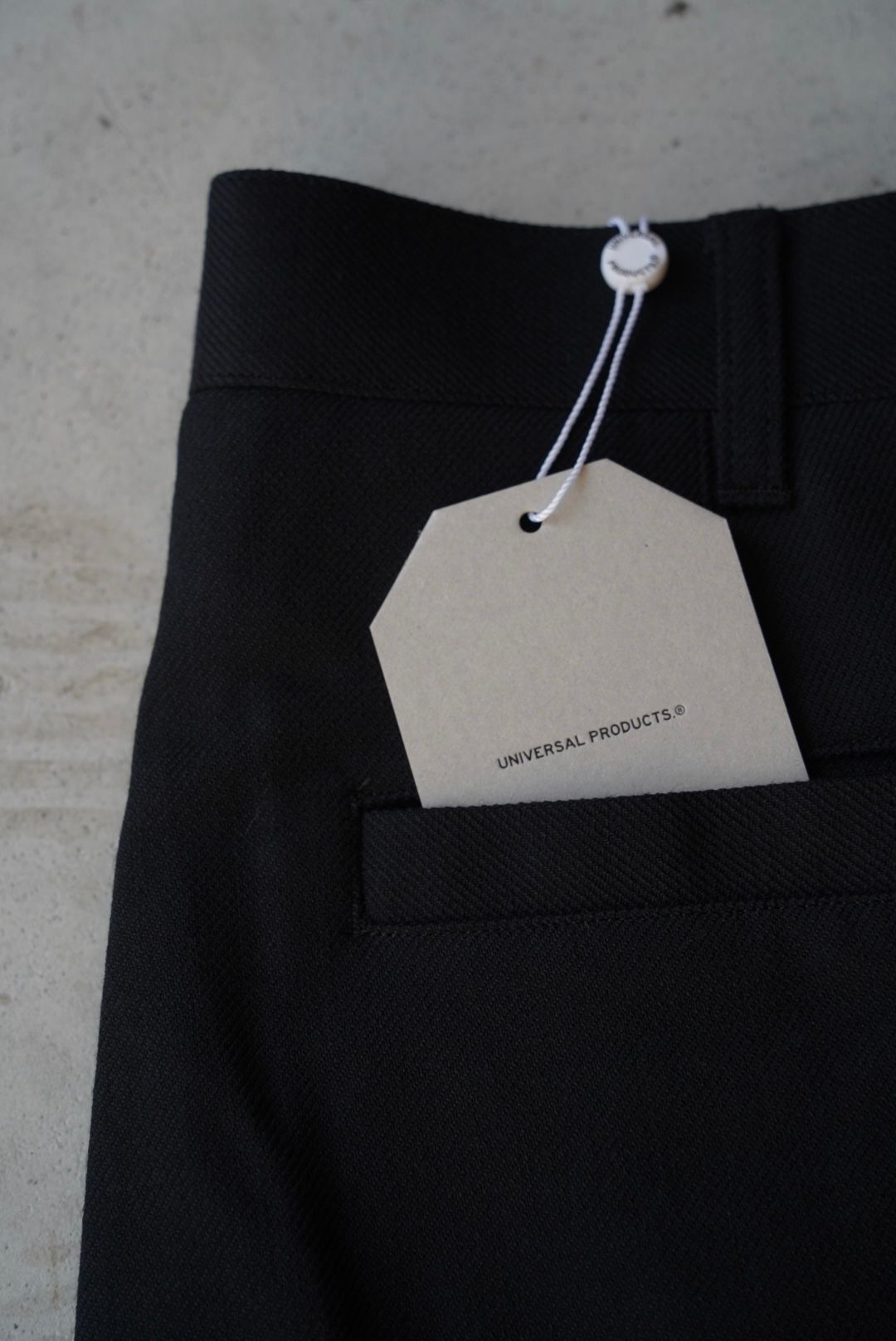 WOOL COTTON 2 TUCK TROUSERS（BLACK）