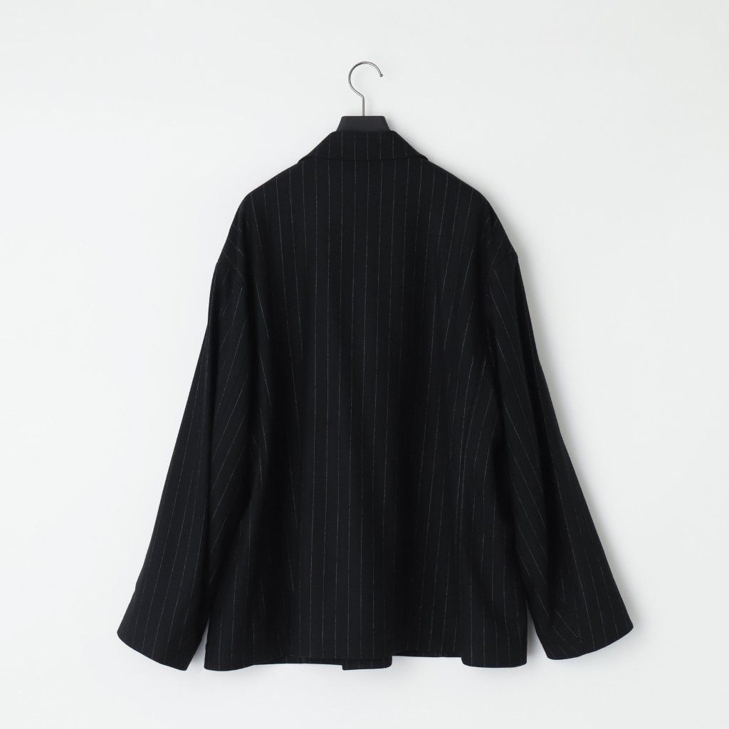 36G Wool Stripe Double Jacket（BLACK）