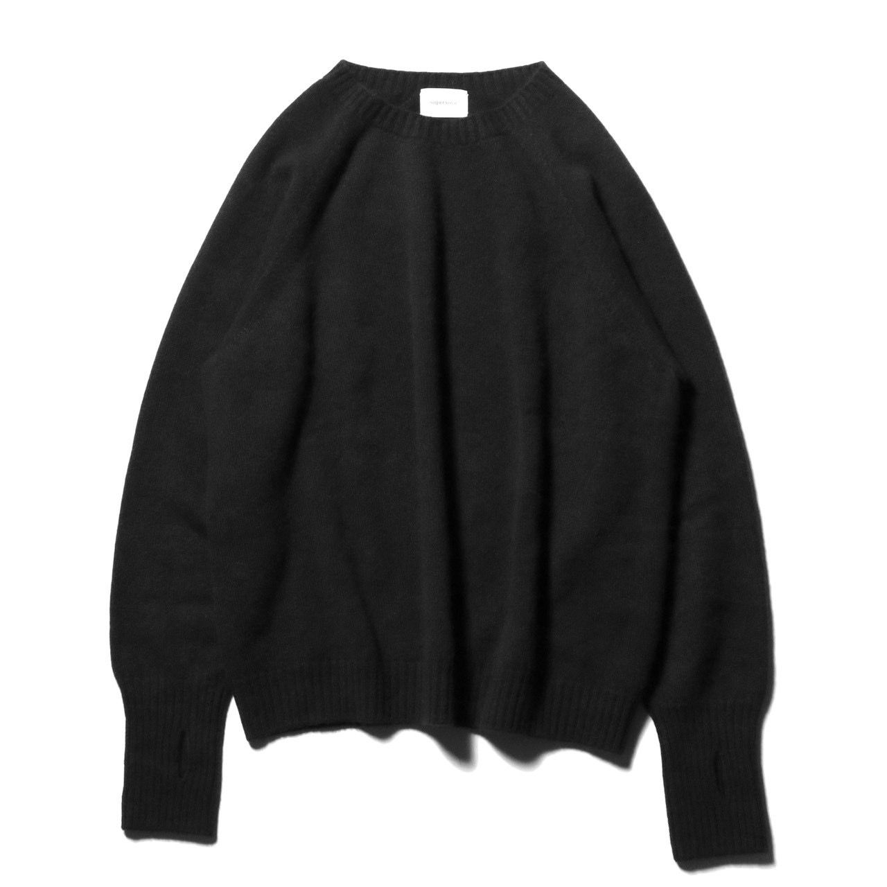 Whole Garment Crew - Wool / Cashmere / Silk（BLACK）