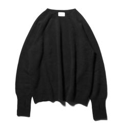 Whole Garment Crew - Wool / Cashmere / Silk（BLACK）