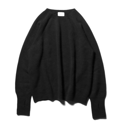 Whole Garment Crew - Wool / Cashmere / Silk（BLACK）