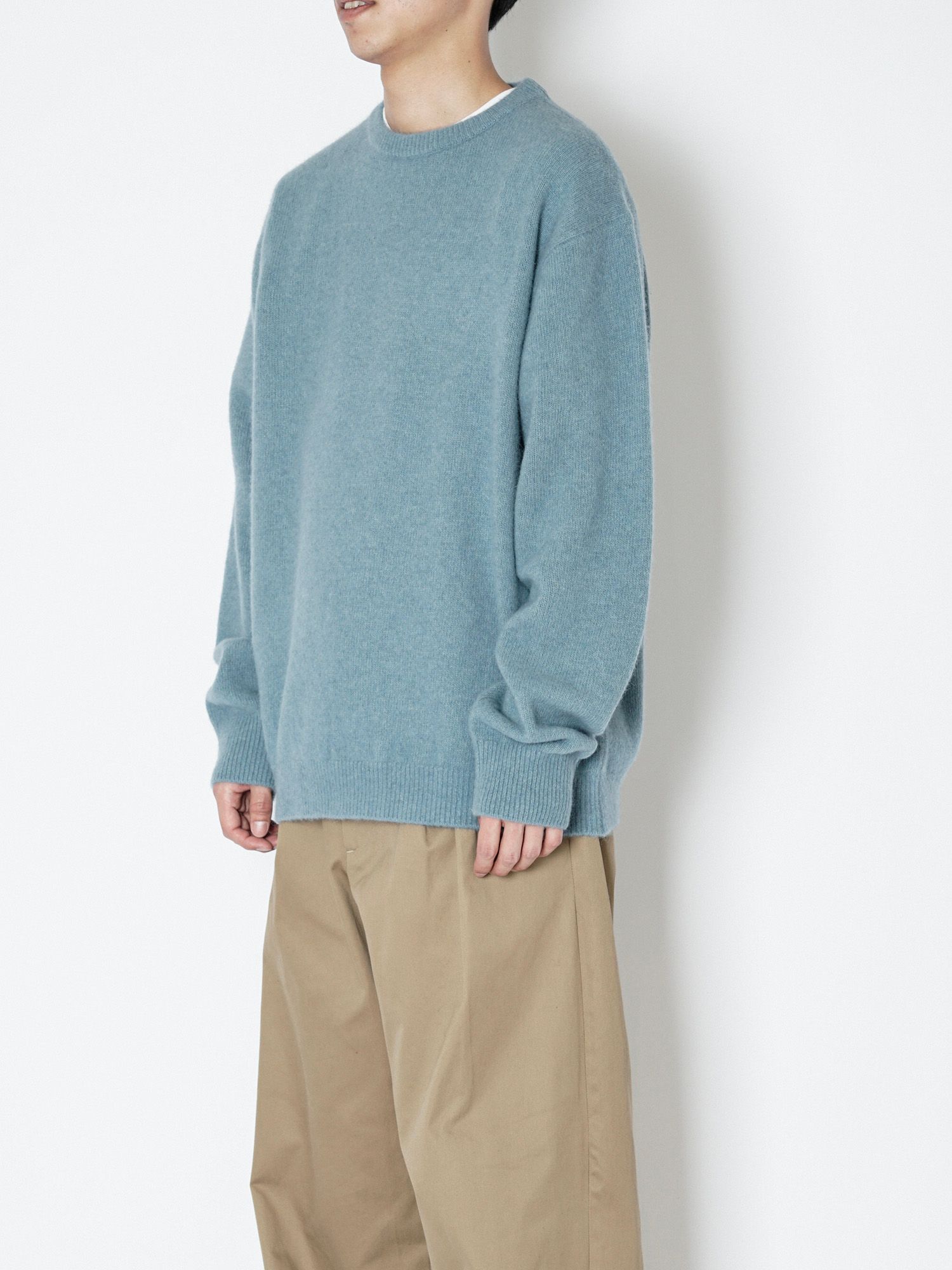 FOX CREW NECK KNIT（BLUE）