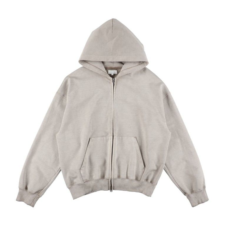 36G Fine Sweat Zip Hoodie（BEIGE KHAKI PIGMENT）