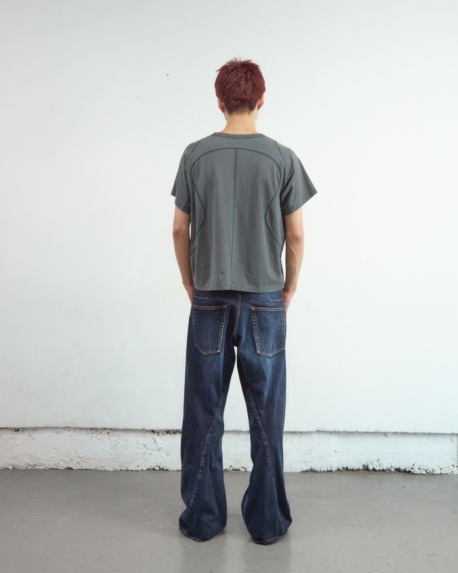 3D TWISTED WIDE LEG JEANS（DARK FADED INDIGO）