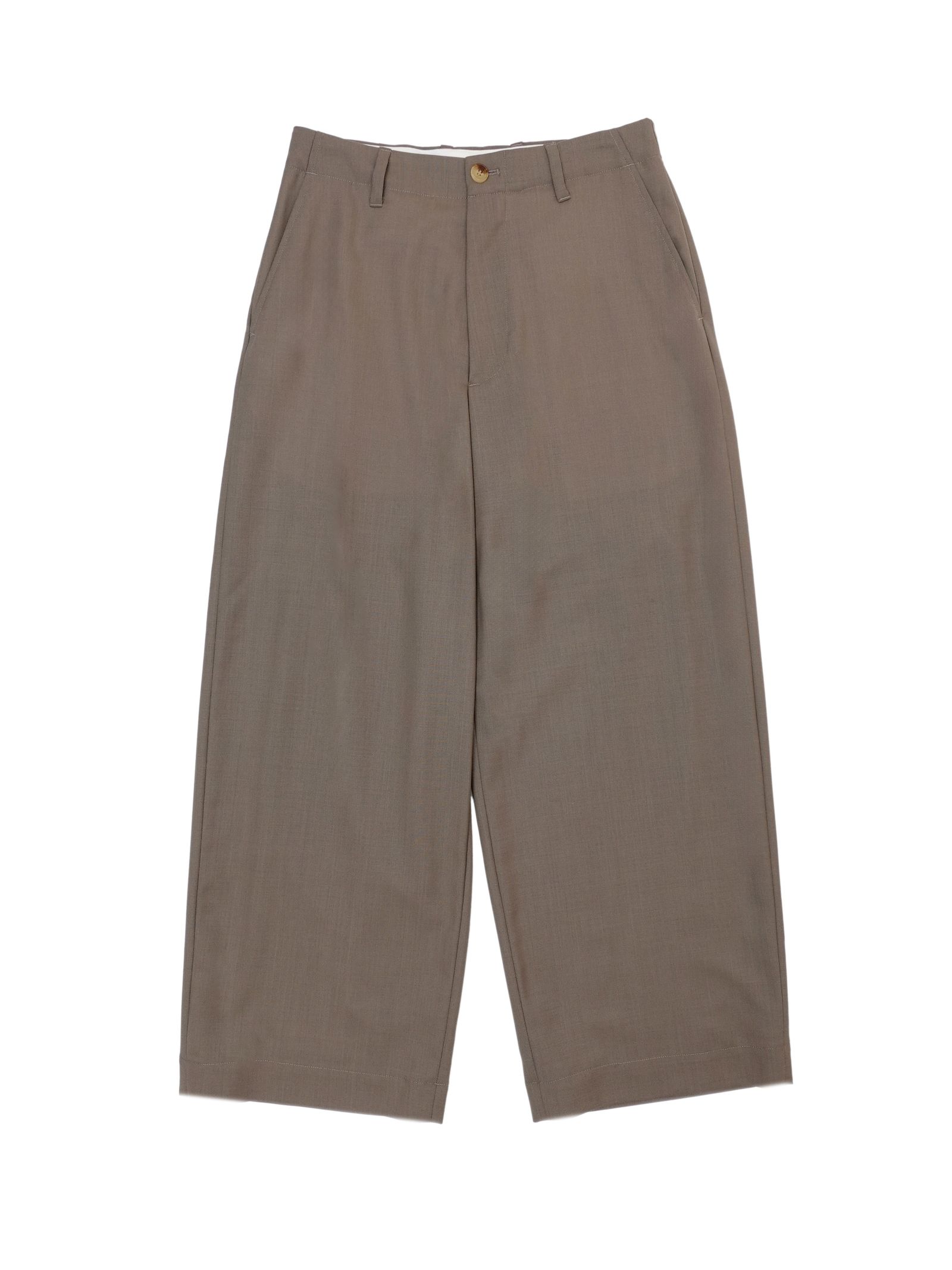 SUMMER WOOL WIDE TROUSERS（GREIGE）