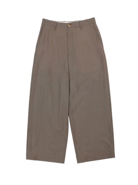 SUMMER WOOL WIDE TROUSERS（GREIGE）