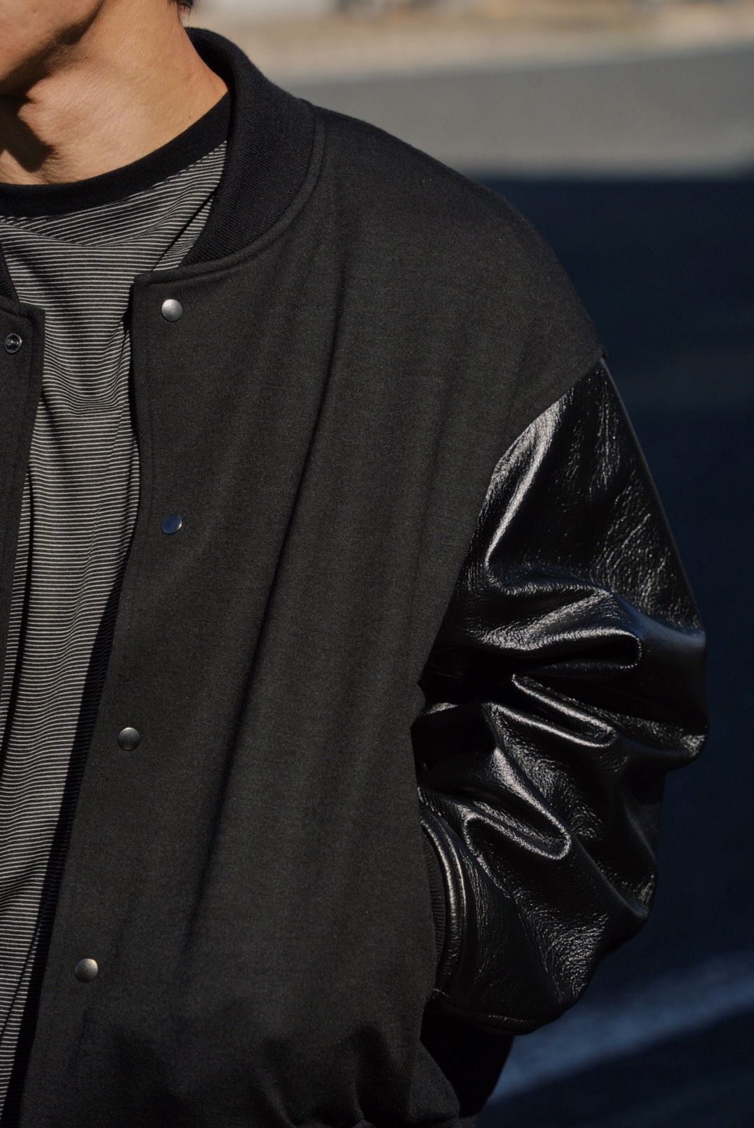 36G Cashmere Wool Leather Blouson（BLACK）