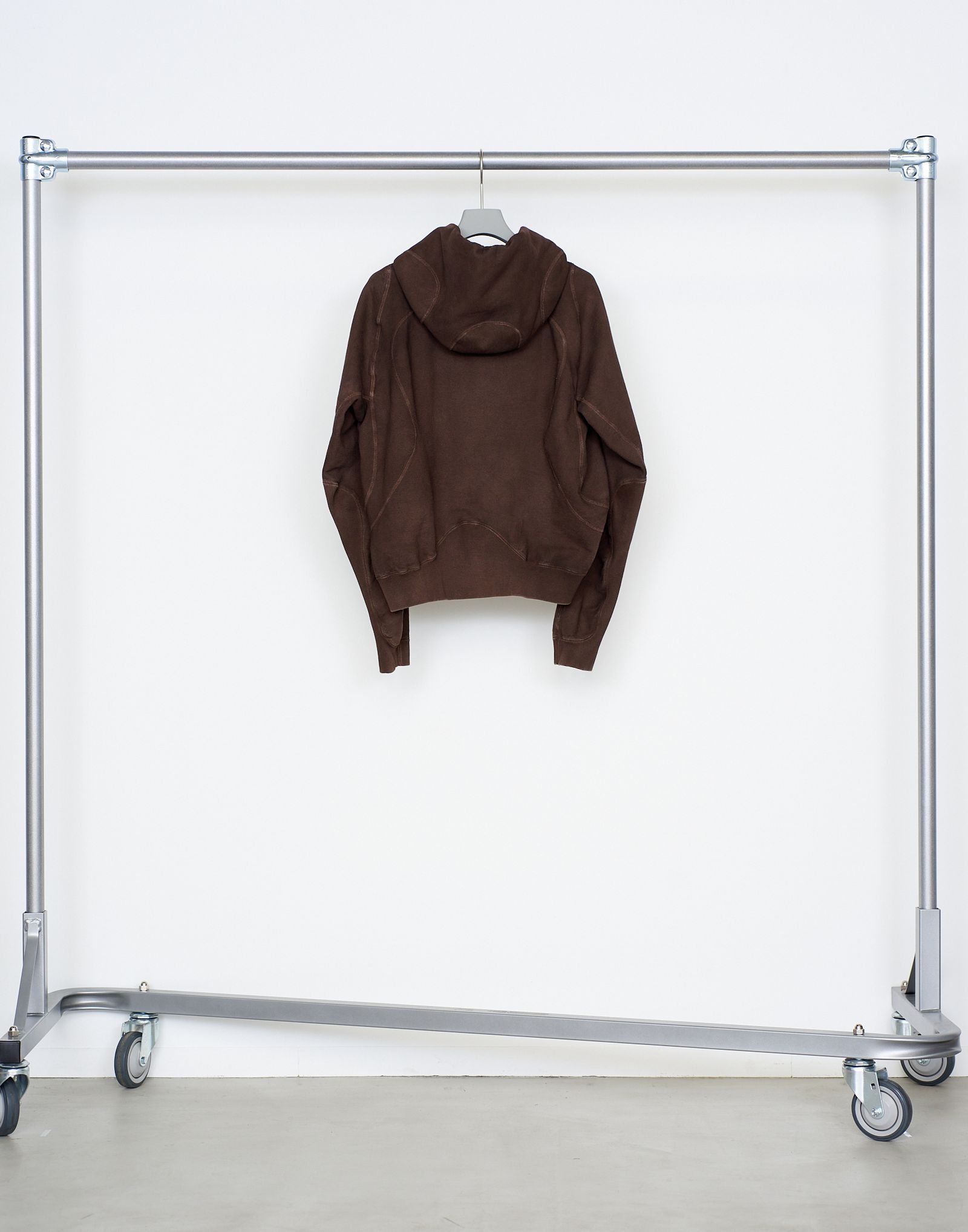 PANELED ZIP UP HOODIE（BROWN）