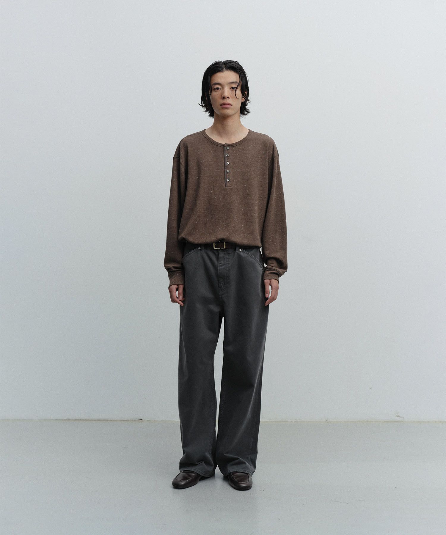 Waffle Henry Pullover（MILD BROWN）
