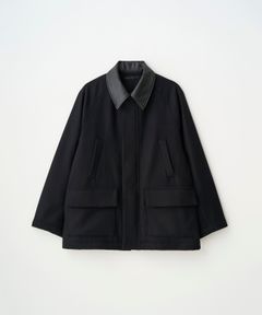 LEATHER COLLAR RIDING JACKET（BLACK）