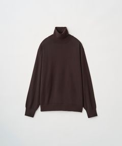 STRUCTURED TURTLENECK KNIT（BROWN）