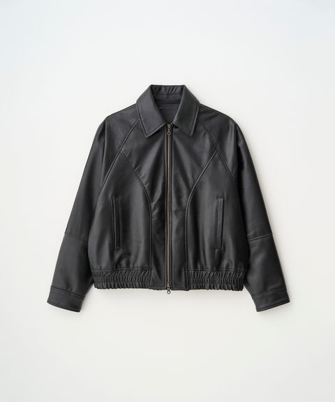 VEIL LEATHER JACKET（BLACK）