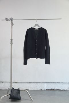 RIBBED CARDIGAN（BLACK）