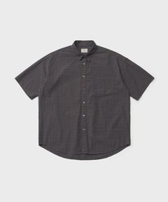 Huge Gingham Check Shirt（CHARCOAL BROWN）
