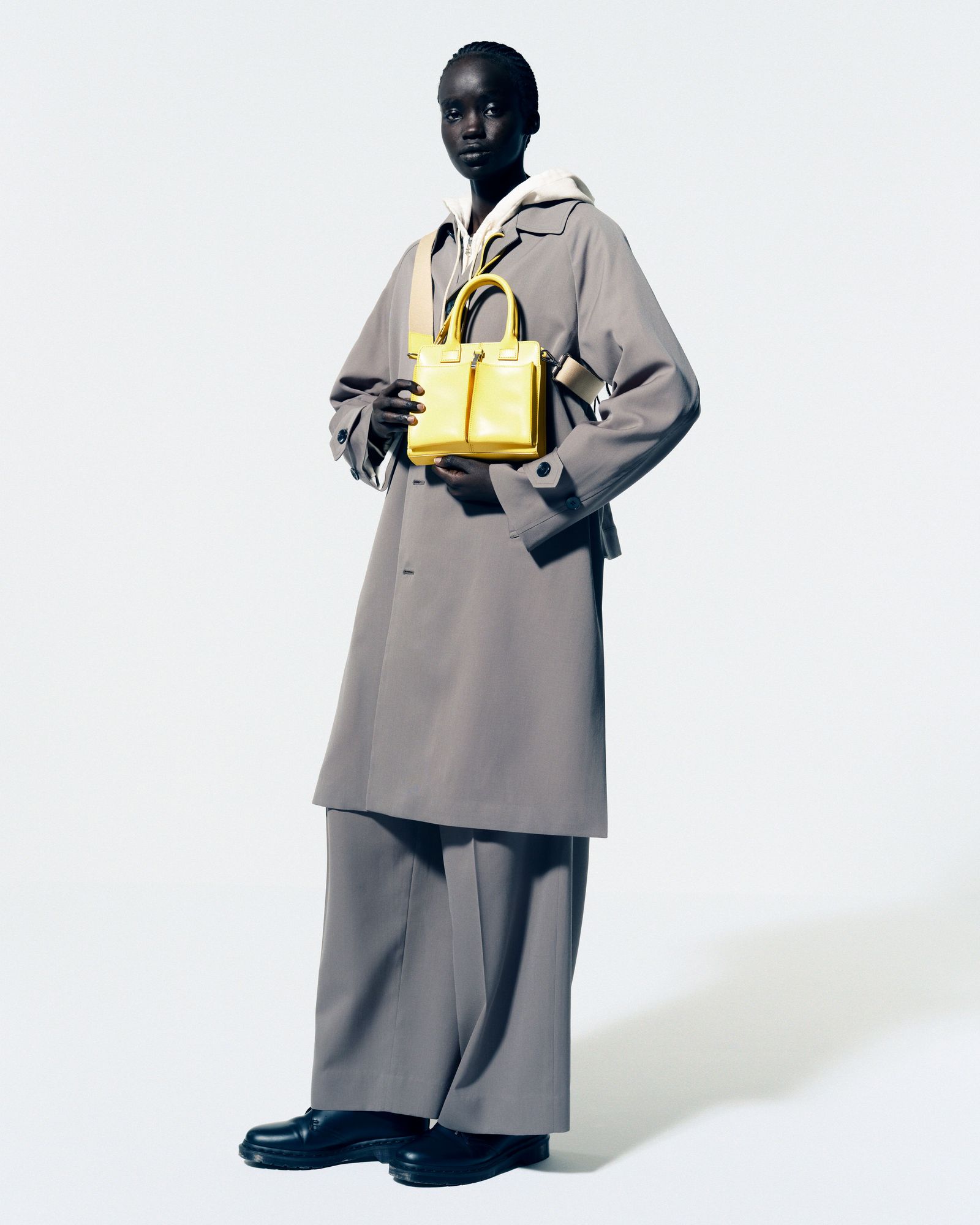 TUCK WIDE TROUSERS（GRAY）