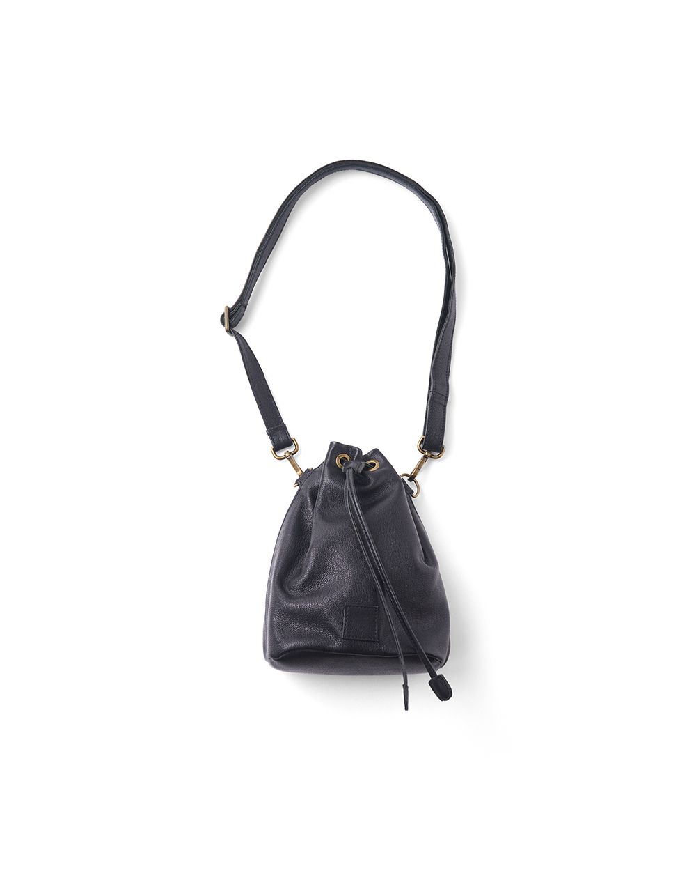 CCU LEATHER "KINCHAKU" BAG（BLACK）