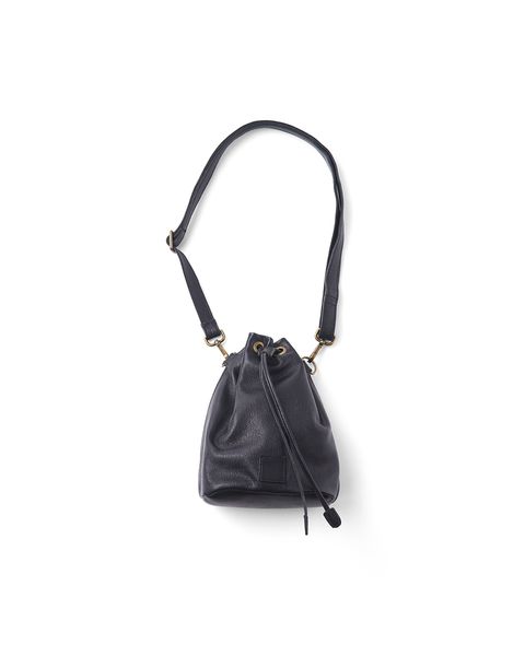 CCU LEATHER "KINCHAKU" BAG（BLACK）